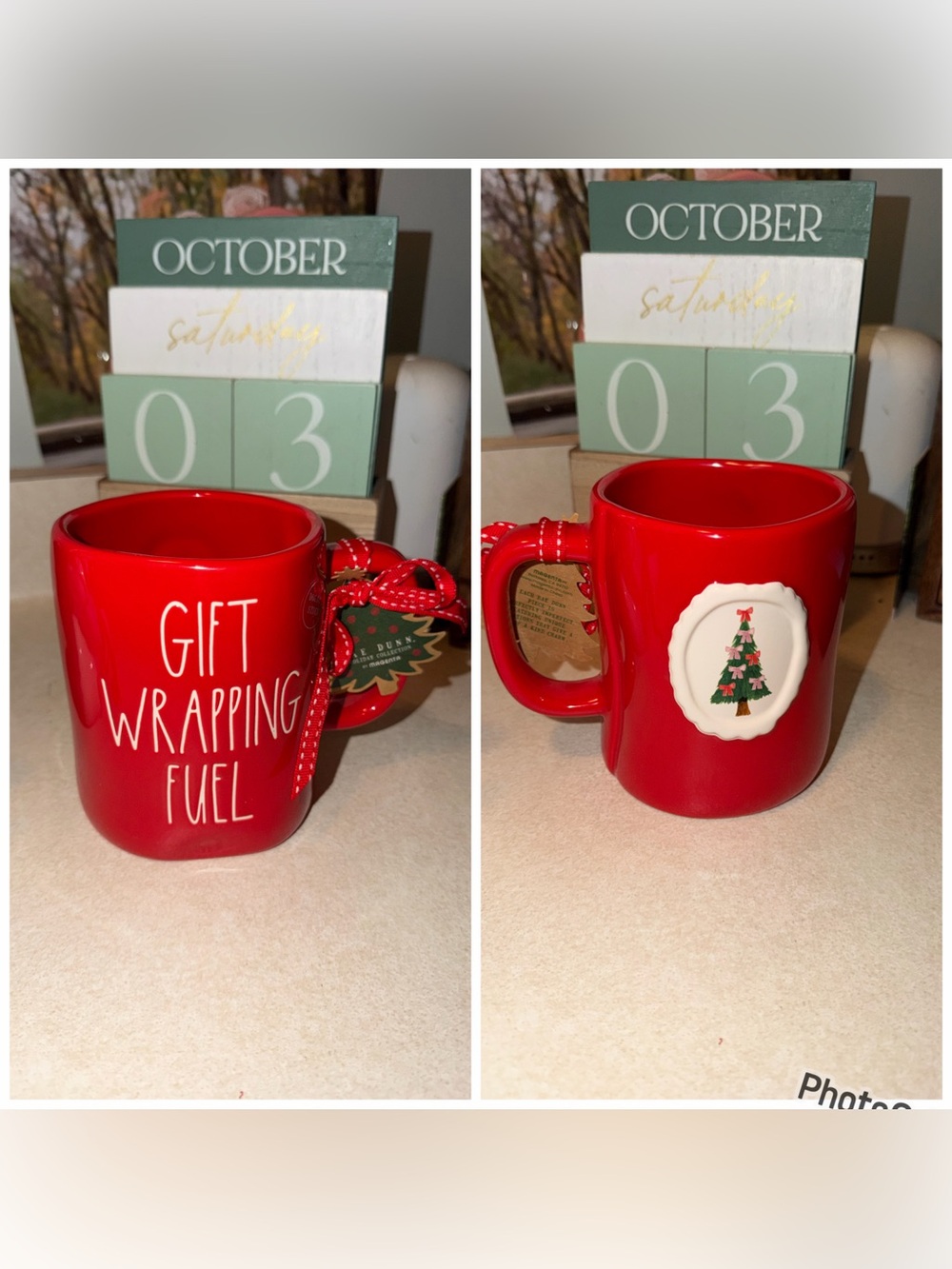 Rae dunn gift wrapping fuel mug